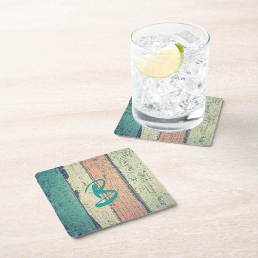 Pershuis geschilderd hout oceanside gestript kartonnen onderzetters (Insitu)