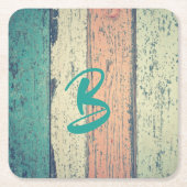 Pershuis geschilderd hout oceanside gestript kartonnen onderzetters (Voorkant)