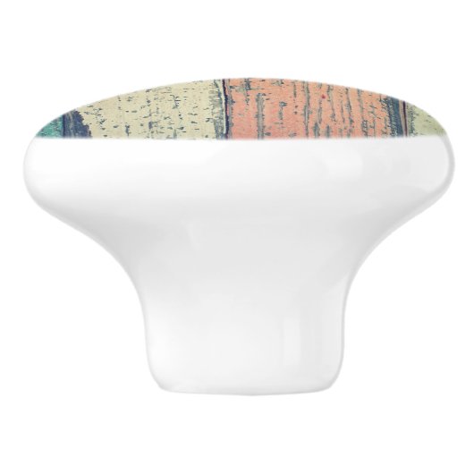 Pershuis geschilderd hout oceanside gestript keramische knop (Zijkant)