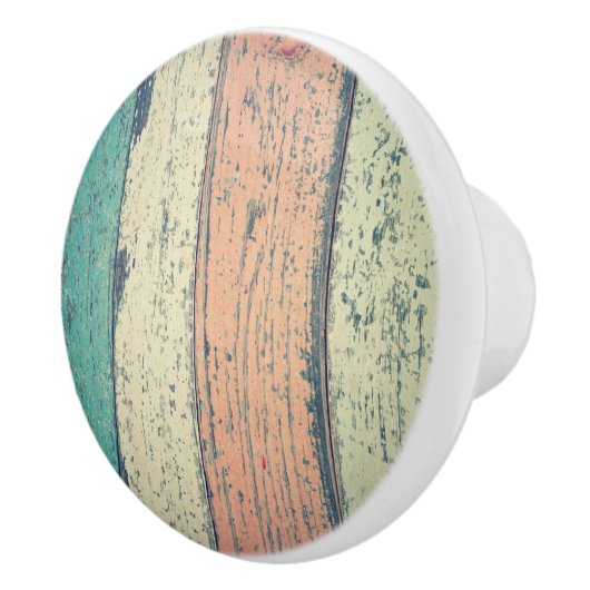 Pershuis geschilderd hout oceanside gestript keramische knop (Rechts)