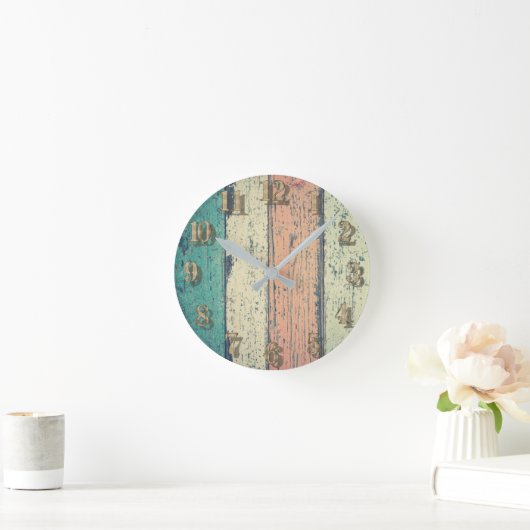 Pershuis geschilderd hout oceanside gestript ronde klok (Huis)