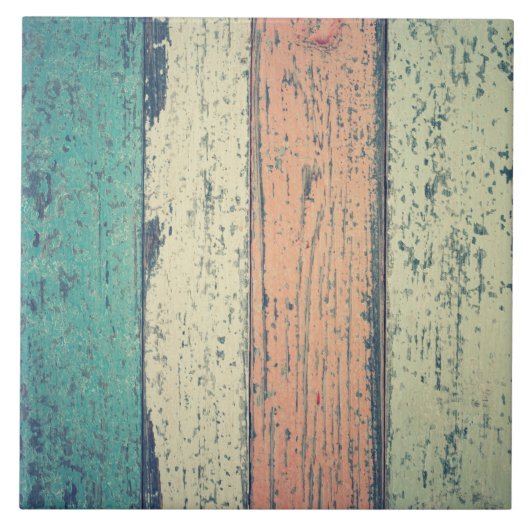 Pershuis geschilderd hout oceanside gestript tegeltje (Voorkant)