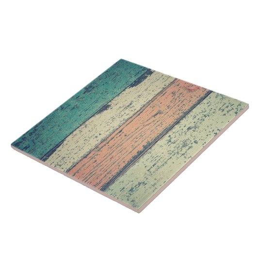 Pershuis geschilderd hout oceanside gestript tegeltje (Zijkant)