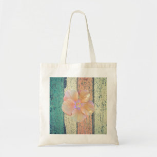 Pershuis geschilderd hout oceanside hibiscus tote bag