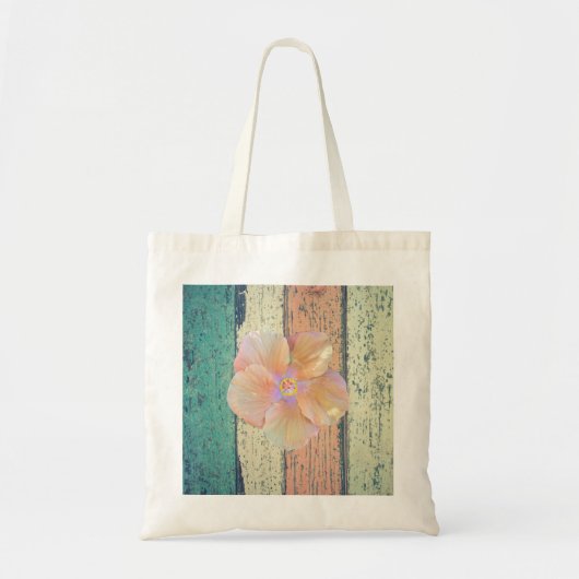 Pershuis geschilderd hout oceanside hibiscus tote bag (Voorkant)