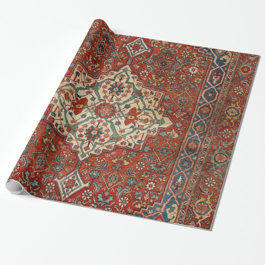 Persia Bijar Royal Red Green  Cadeaupapier (Uitgerold)