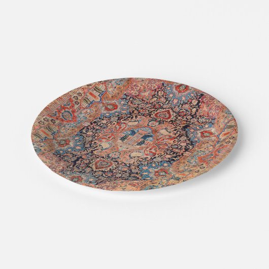 Persia Carpet Black Blue Red  Papieren Bordje (Gekanteld)