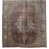 Persia Doroksh Dusty Dull Blue Grey Green Douchegordijn (Voorkant)