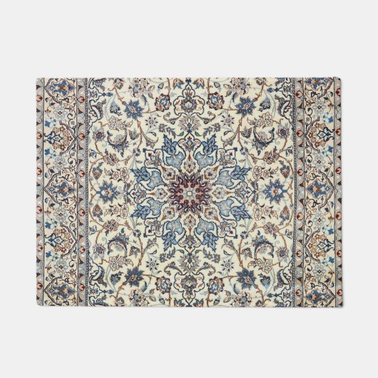 Persia Dusty Blue Gray Accent Deurmat (Voorkant)