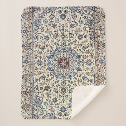 Persia Dusty Blue Gray Accent Sherpa Deken (Voorkant)