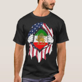 Persia Historic Iranian Flag Hands Ripping Flag T-shirt (Voorkant)