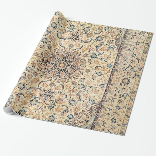 Persia Light Yellow Dusty Blue  Cadeaupapier (Uitgerold)