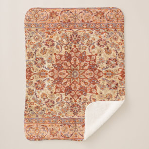 Persia Muted Cream Blush Tan  Sherpa Deken