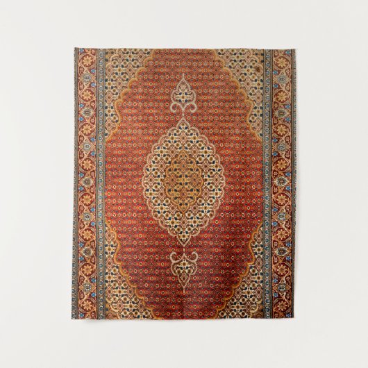 Persia Red Blue Oranje geel Wandkleed (Voorkant)