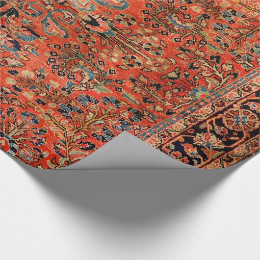 Persia Sarouk Red Yellow Leaf Cadeaupapier (Hoek)