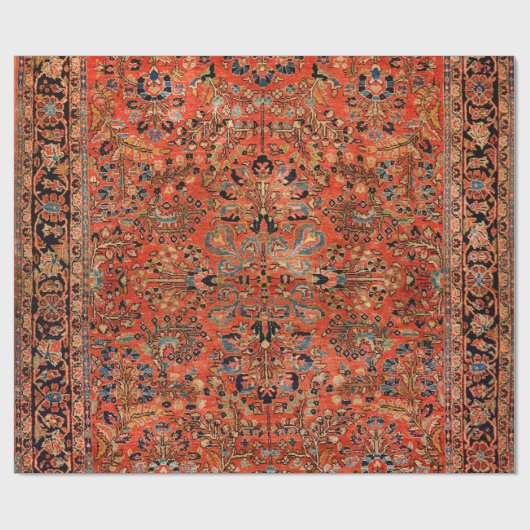 Persia Sarouk Red Yellow Leaf Cadeaupapier (Vlak)