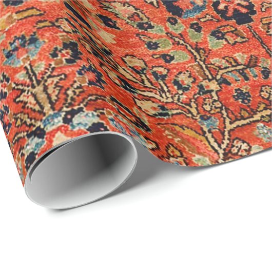 Persia Sarouk Red Yellow Leaf  Cadeaupapier (Rol Hoek)