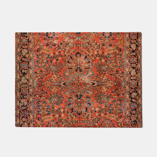 Persia Sarouk Red Yellow Leaf  Deurmat (Voorkant)