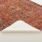 Persia Sarouk Red Yellow Leaf Sherpa Deken (3/4)