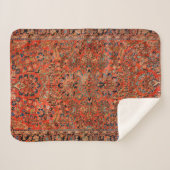 Persia Sarouk Red Yellow Leaf Sherpa Deken (Voorkant (horizontaal))