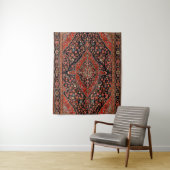 Persia Sarouk Vibrant Red Black  Wandkleed (In situ)