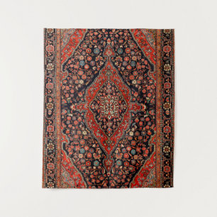 Persia Sarouk Vibrant Red Black  Wandkleed