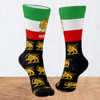 Persia Socks, Persian flag with Lion /Shah of Iran Sokken