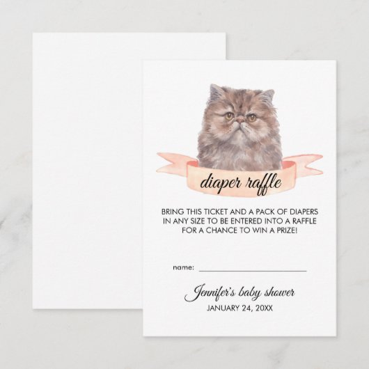 Persiaanse kattenluierloterij kaart (Voorkant / Achterkant)