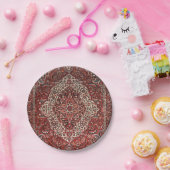 Persian Bakhtiari Deep Dark Red Tan  Papieren Bordje (Feest)