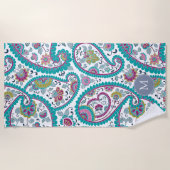 Persian Beach handdoek Paisley Pattern Monogram Be (Voorkant)