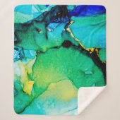 PERSIAN BLUE, chartreuse green. Very beautiful art Sherpa Deken (Voorkant)