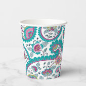 Persian Boteh Paisley 60th Birthday Party Paper C  Papieren Bekers (Achterkant)