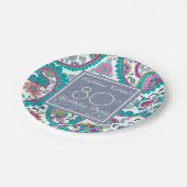 Persian Boteh Paisley 80th Birthday Party Paper P Papieren Bordje (Gekanteld)