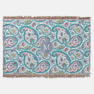 Persian Boteh Paisley Pattern Monogram B Deken