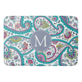 Persian Boteh Paisley Pattern Monogram Bath Mat