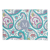 Persian Boteh Paisley Pattern Monogram Pillow hoes (Voorkant)