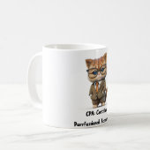Persian Cat Accountant Mug — Funny Office Gift Koffiemok (Voorkant links)