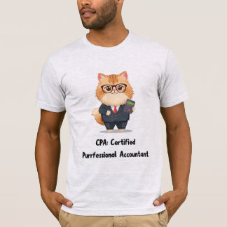 Persian Cat Accountant T-Shirt | Funny CPA Gift