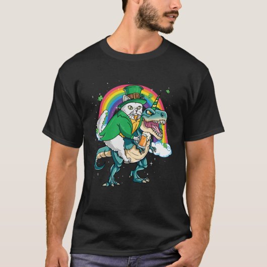 Persian Cat Beer Dino Rex Horn Rainbow T-shirt (Voorkant)