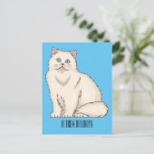 Persian cat cartoon illustration briefkaart (Staand voorkant)