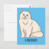 Persian cat cartoon illustration briefkaart (Voorkant / Achterkant)