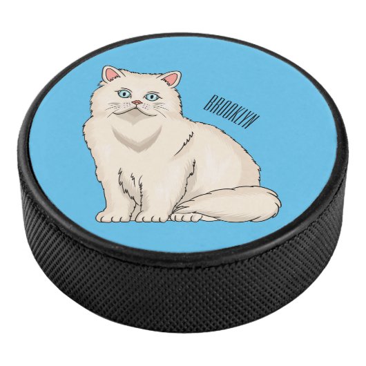 Persian cat cartoon illustration  hockey puck (3/4)