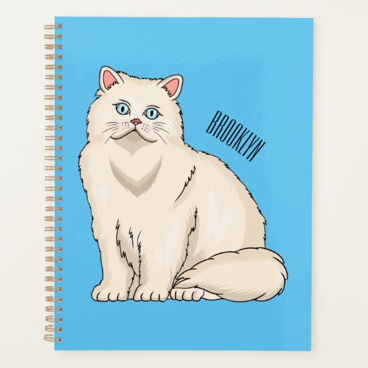 Persian cat cartoon illustration planner (Voorkant)