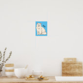 Persian cat cartoon illustration  poster (Keuken)