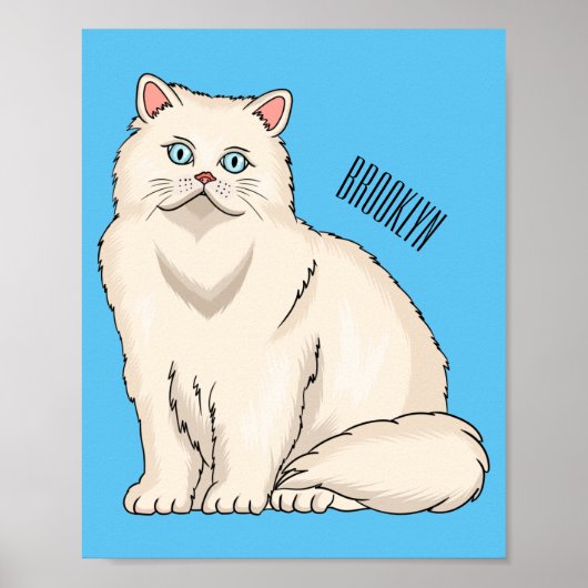 Persian cat cartoon illustration  poster (Voorkant)