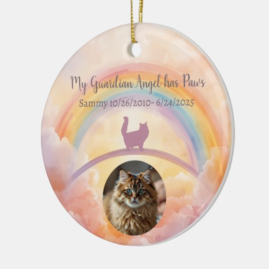 Persian Cat Ceramic Pet Memorial Ornament (Links)