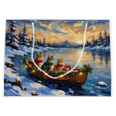 Persian Cat Christmas Boat Holiday Groot Cadeauzakje (Voorkant)