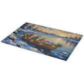 Persian Cat Christmas Boat Holiday Snijplank (Hoek)