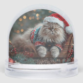 Persian Cat Christmas Personalized Double Side  Sneeuwbol (Achterkant)