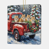 Persian Cat Christmas Red Truck Holiday Keramisch Ornament (Links)